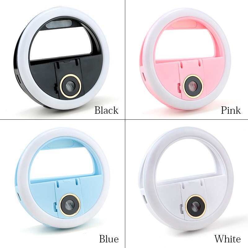 USB Charge LED Selfie Ring Light Macro Eyelash Shooting Lighting Selfie Enhancing Fill Light For Phones Eyelash Extension Tool
