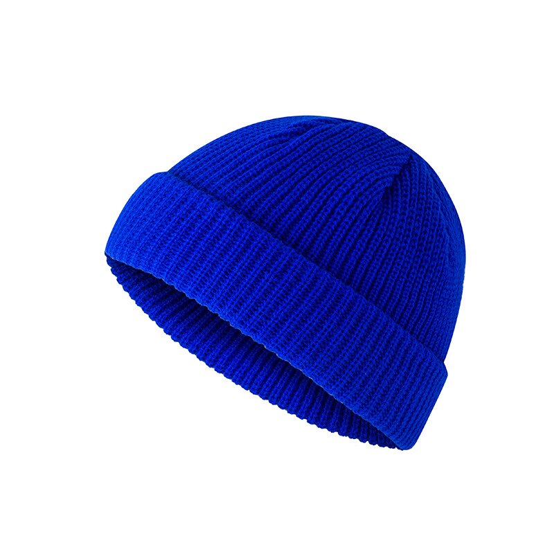 Bonnets chauds d'hiver unisexes pour femmes et hommes, style décontracté, style hip-hop, en laine tricotée, bonnet élastique: Bleu