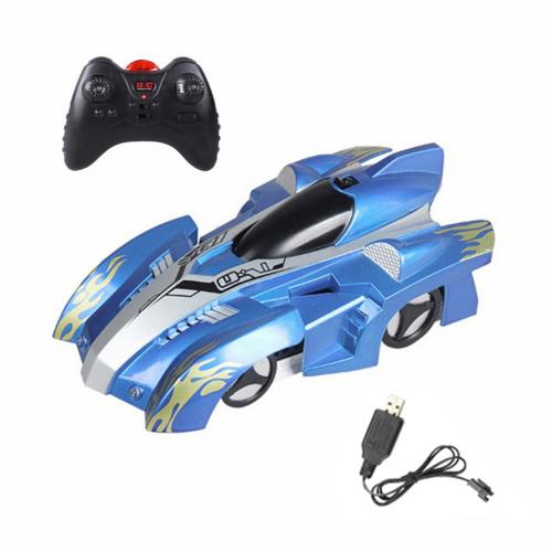 Muur Klimmen Licht Dual Modi Elektrische Voertuig Anti-Zwaartekracht Kids Stunt Auto Speelgoed Usb Oplaadbare Afstandsbediening Auto Kinderen speelgoed: Sky Blue