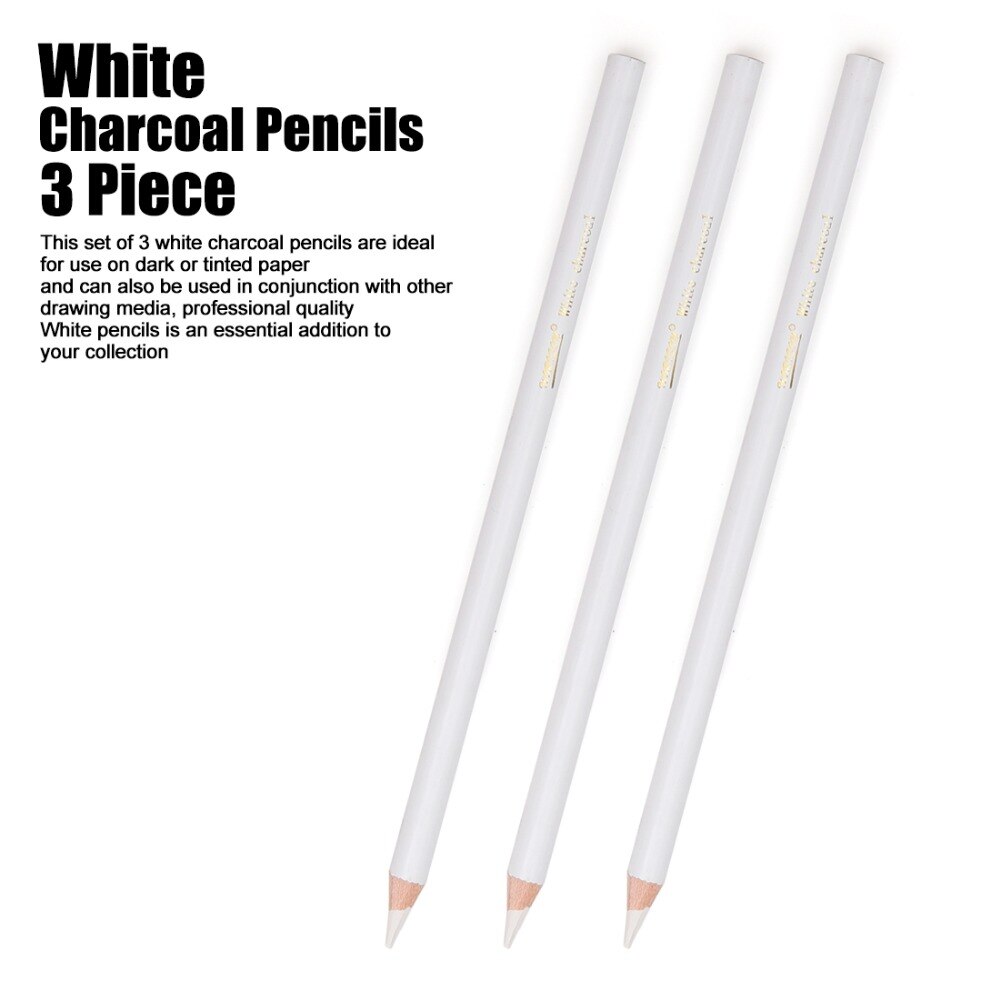 3 uds-6 uds. Lápiz de dibujo de color blanco , lápiz de dibujo estándar, herramienta escolar, suministros de arte de pintura: 3pcs