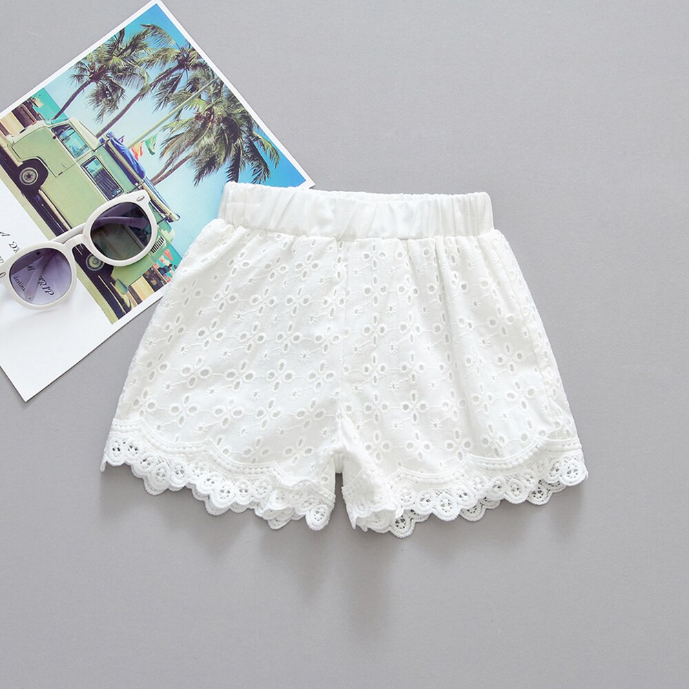 PatPat – short en dentelle blanche pour bébé fille, vêtement pour tout-petit: 3-4 Years