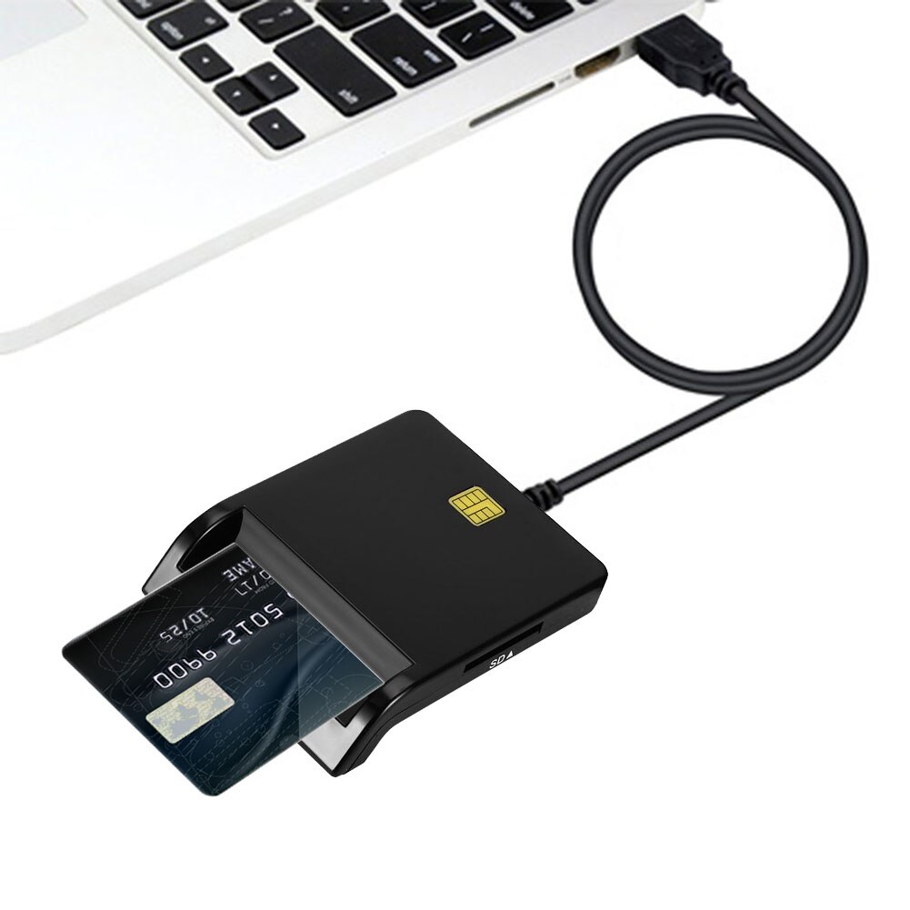 ALLOYSEED 608 Tragbare USB 2,0 Smart Card Reader Für Bank Karte IC ID SIM MMC SD TF Speicher Karte Kartenleser unterstützung Win 10 8 7