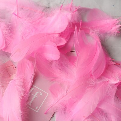 Refining Natural Feather Colourful Small Goose Feathers 3-8cm Photography props for Photo Background DIY Decoration: Pink