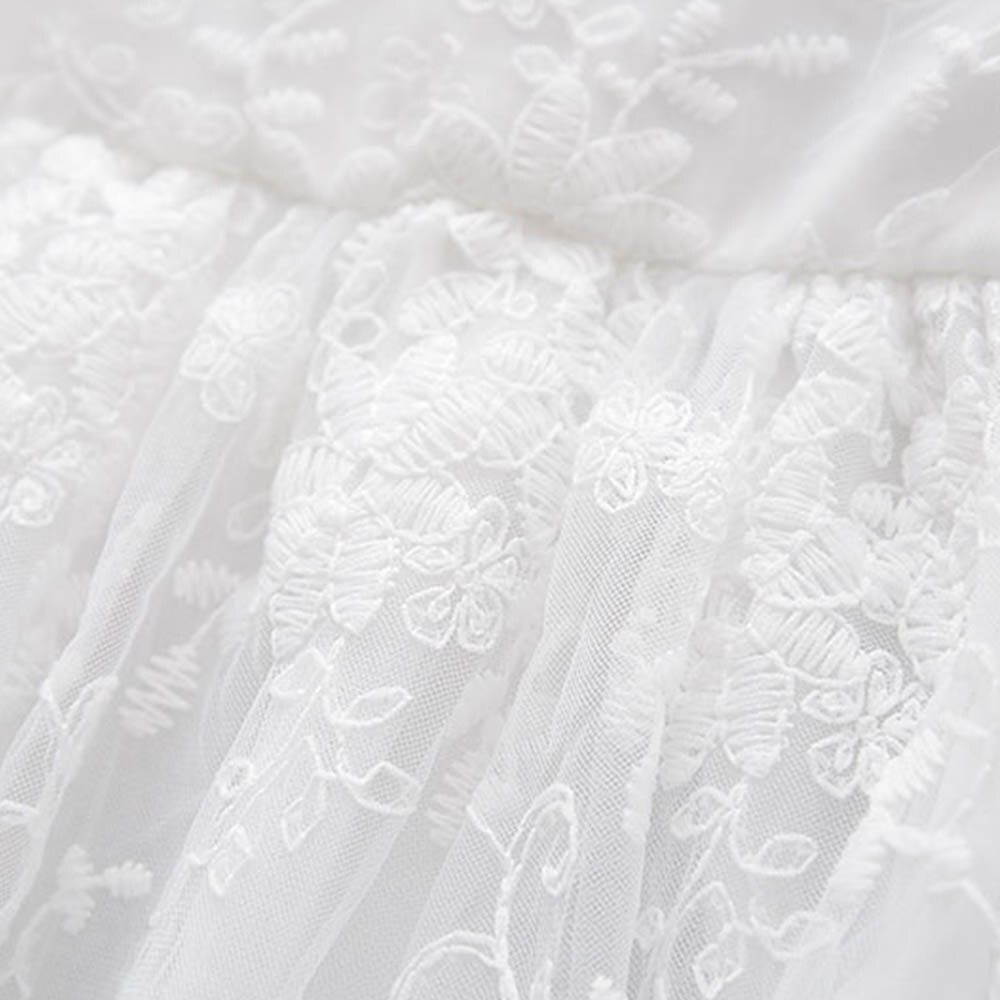 Bear Leader Zomer Meisjes Jurken Zoete Kinderen Katoen Kant Borduurwerk Ronde Hals Mesh Prinses Jurk 3-8Years Baby Kleding