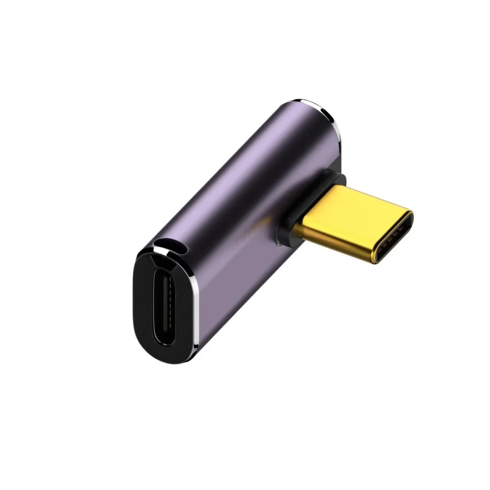 Adapter OTG PD 240 W USB C Szybkie ładowanie Szybki konwerter danych Obsługa USB4.0 40 Gb/s 8K 60 Hz Typ C Adapter kolankowy 90/180 stopni: Black