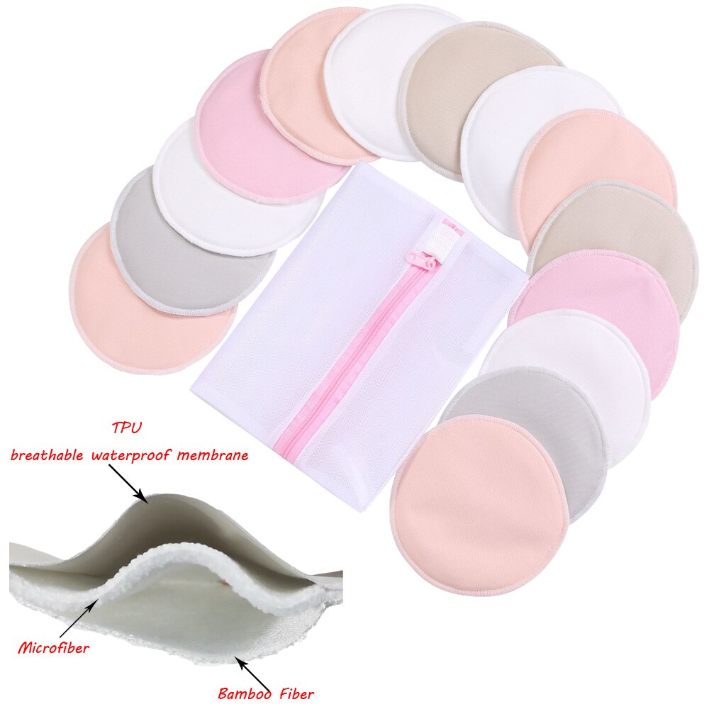 Verpleging Borst Pads 6/14Pcs Per Set Absorberende Anti Overloop Zacht Ademend 3-Layer Bamboevezel Baby borstvoeding Accessoire