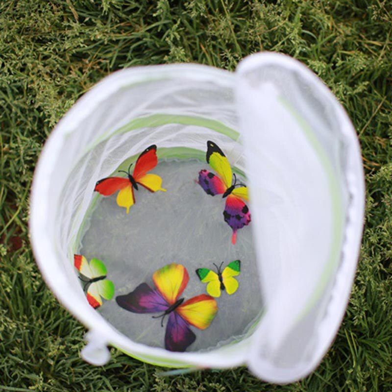 Foldable Mesh Butterfly Insect Habitat Cage with Handle and Zipper LSF