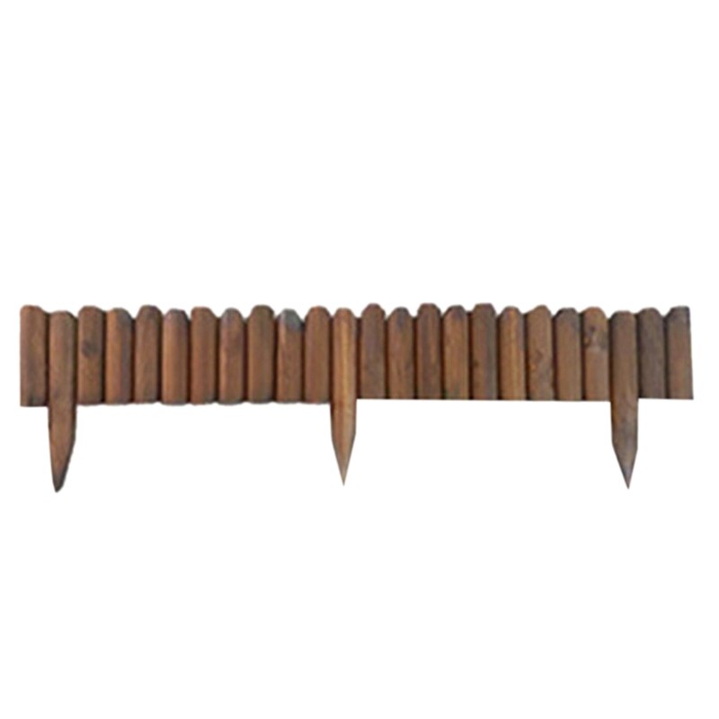 Borde de rollo de troncos, fácil de enchufar, valla de jardín de madera, rollo de troncos, borde de puerta enrejada, accesorios de jardinería: Transparente