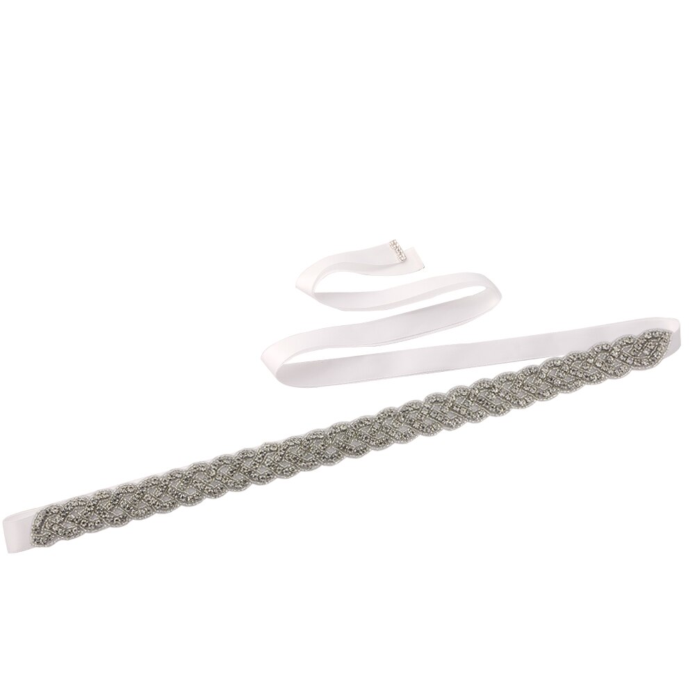 TRiXY S216-S atemberaubend Strass Gürtel Braut Gürtel Brautjungfer Gürtel für Kleid Hochzeit Kleid Gürtel Bling Gürtel für Frauen Taille Band: Weiß