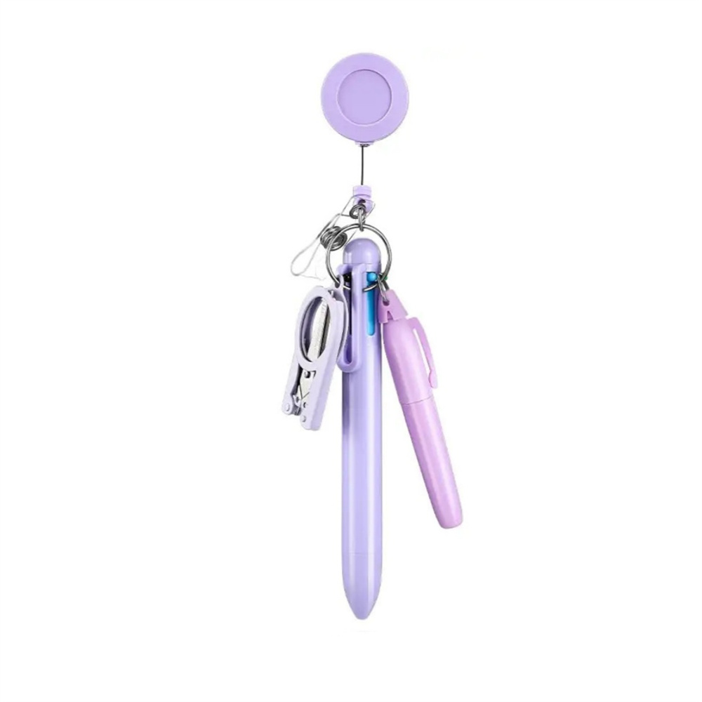 Retractable Scroll Style Hooks Scalable Ballpoint Pen School Hospital Student Nurse Ball Pen with Buckle Clip Nurse's Day: Blue