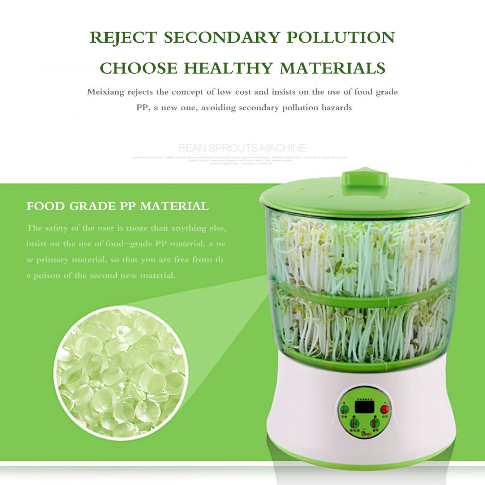 Germeur électrique automatique | 220, Thermostat, germeur automatique de semis de légumes, seau de croissance de graines vertes, Machine 2 couches
