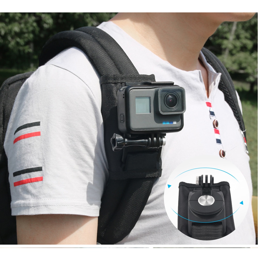 Sport Camera Backpack Clip Mount 360 Degree RotaryQuick Release For Xiaomi Yi for Gopro Hero 8 7 6 5 4 Action Camera Accessories