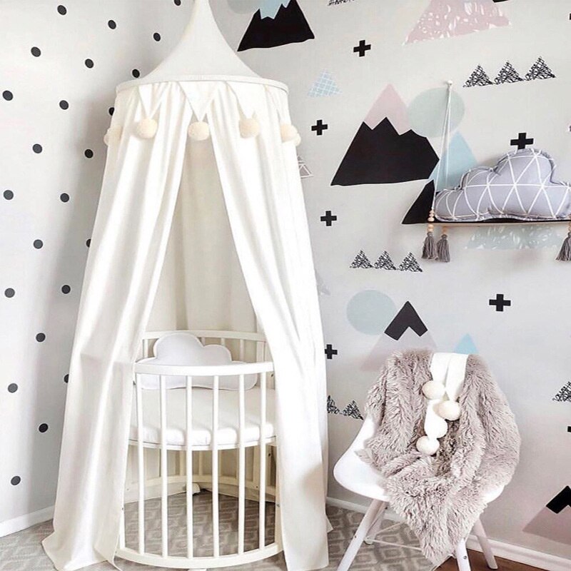 Nordic Kinderen Hemelbed Gordijnen Babybedje Klamboe Tent Meisjes Kamer Accessoires Kinderen Spelen Tent Voor Kinderen Slaapkamer Decor