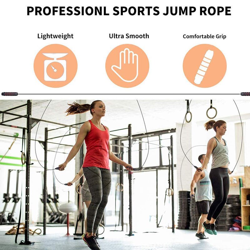 Jumping Rope Adjustable Skipping Rope With Cable Foam Handle For Aerobic Exercise Speed Training Endurance Workout