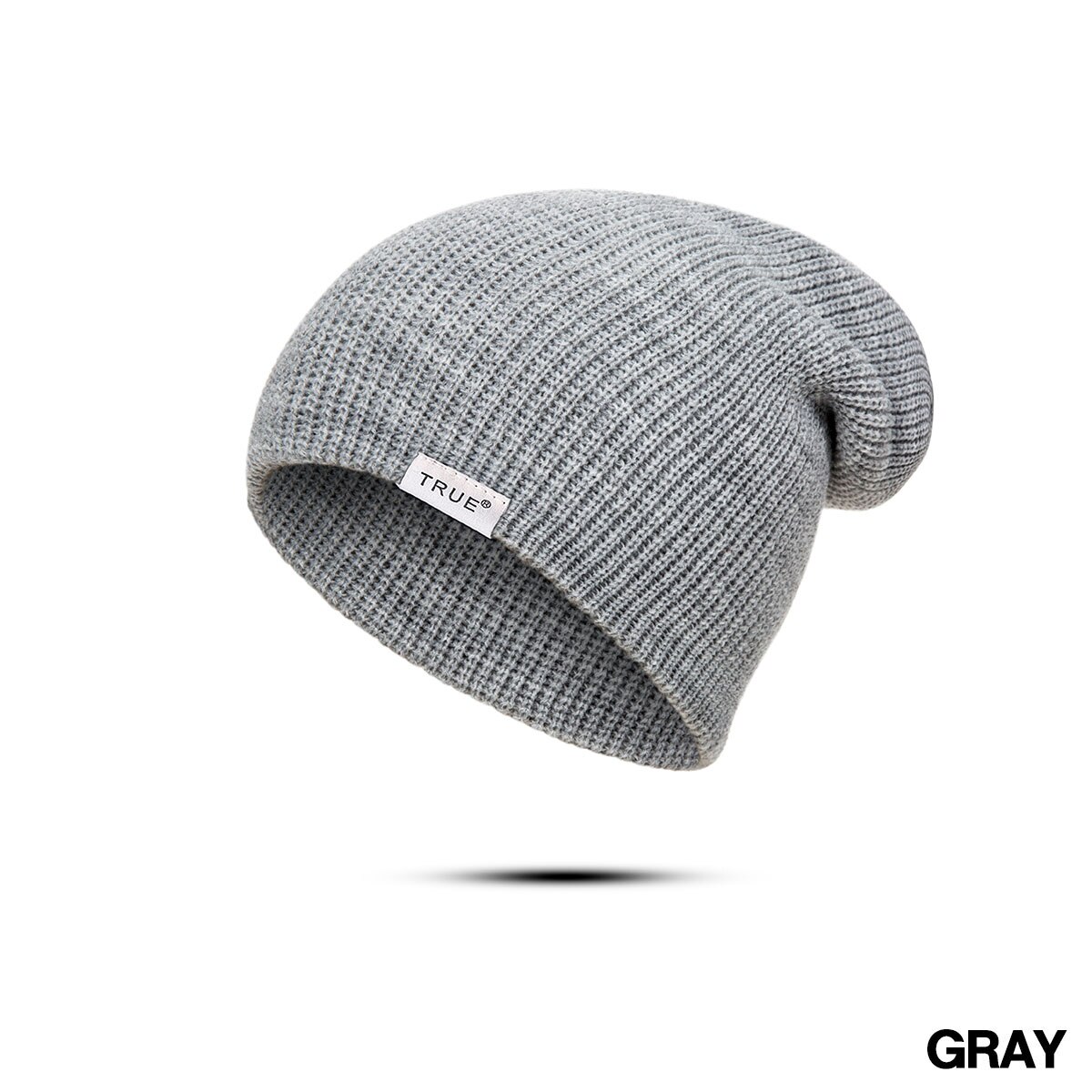 Urdiamond dames winter muts heren gebreide zachte muts effen kleur skullies mutsen warme jongens meisjes mutsen letter muts gorro: Grijs