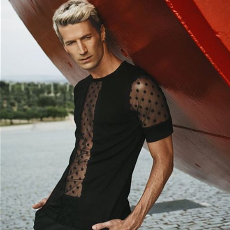 street innovative slim man T-shirt, beach T-shirt, sports casual T-shirt, light and breathable T-shirt shirt man