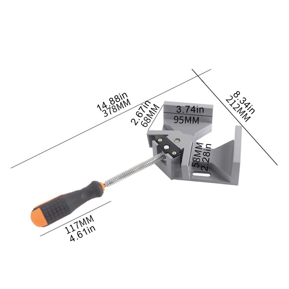 90 Degree Right Angle Clamp Aluminum Single Handle Angle Clamp Woodworking Frame Clip Right Angle Folder Tool