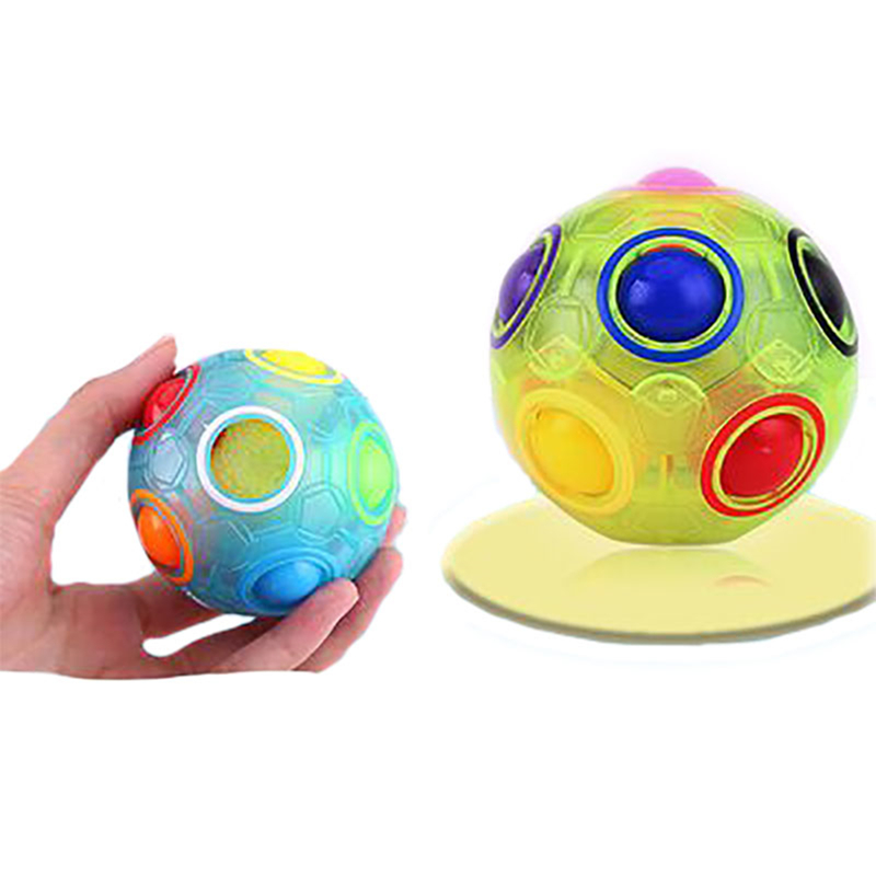 Rainbow Cube ball Puzzle Soccer Mini Magic Cubes Toy Adult Decompression Anti Stress Children Learning