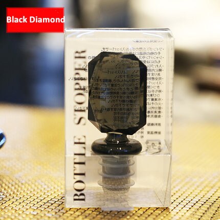 Tapón de botella de vino Animal, tapón de silicona para champán, tapa con sello para perro y gato bonito: 1pc black diamond