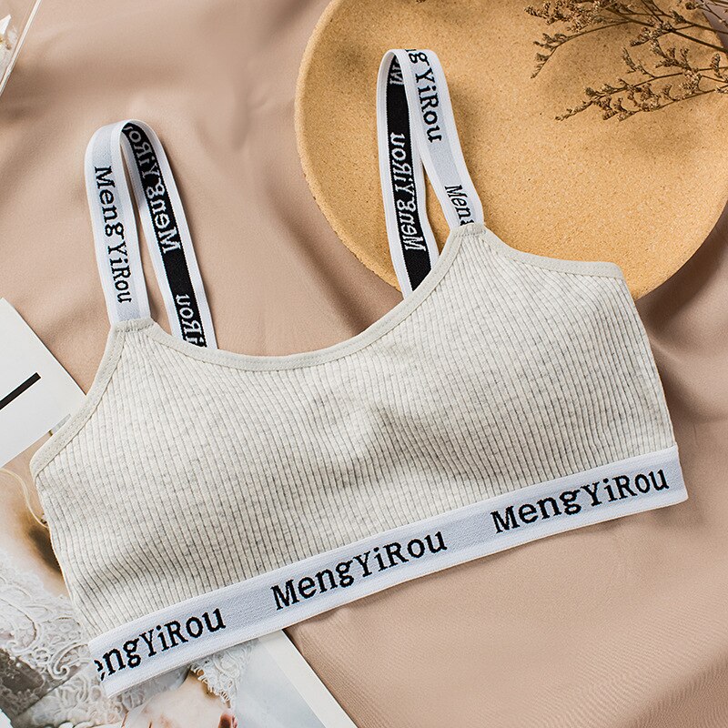 Sujetador sin costuras de copa completa para mujer, Bralette transpirable con letras de alambre, Top de tubo, Bralette de hilo, 2022: Gray