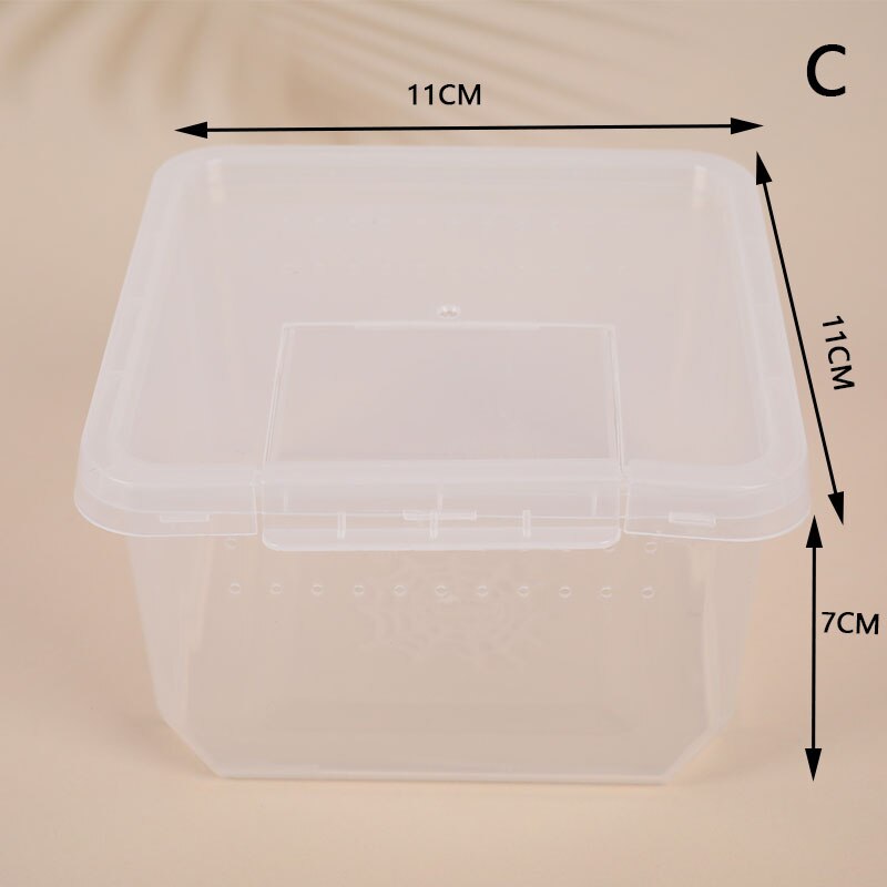 Caja de alimentación para Terrario de lagartos, jaula para reptil, contenedor para incubar, contenedor de cría para Terrario de lagartos, Araña, insecto escarabajo, casa, 1 ud.: Caqui oscuro