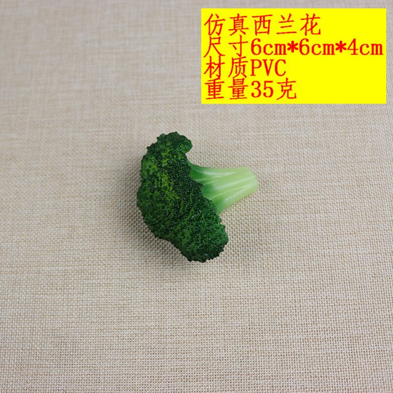 Kunstige grøntsager blomkål broccoli mad model indkøbscenter prøve dekorative rekvisitter børn leger legetøj: Grøn