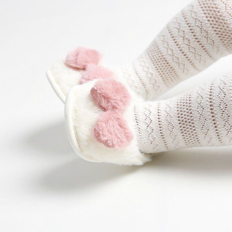 Mærke sødt lille barn nyfødt baby kravlesko dreng pige pom pom bue lam hjemmesko prewalker trænere baby sko 0-18m 11-13cm
