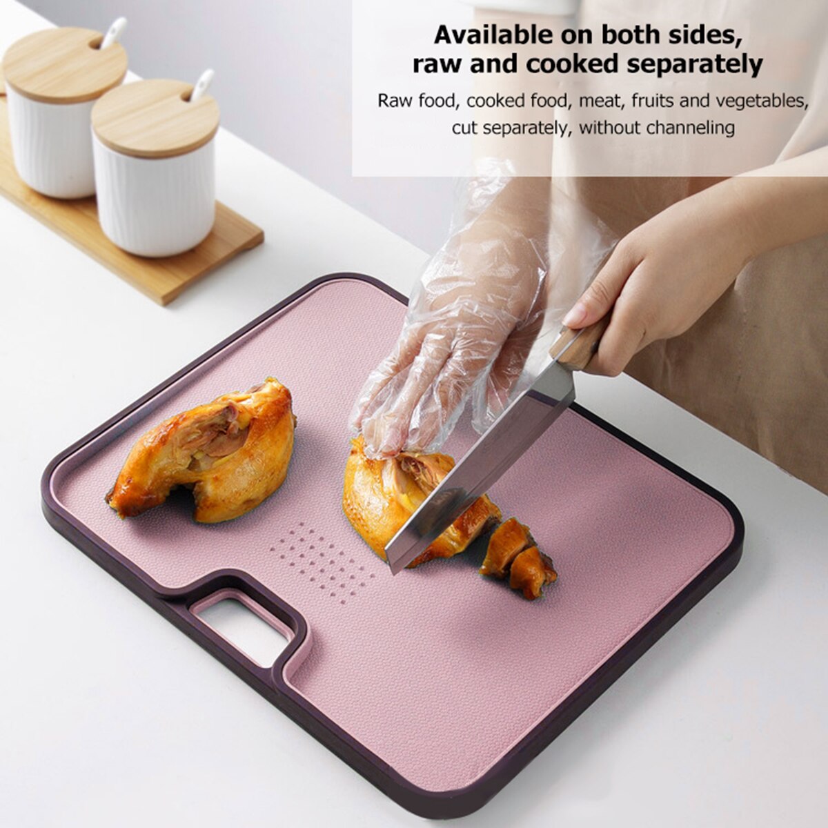 Wheat Straw Chopping Board Multi-function Cutting Board Non-slip Fruit Cutting Board Double-sided Chopping Block for Home