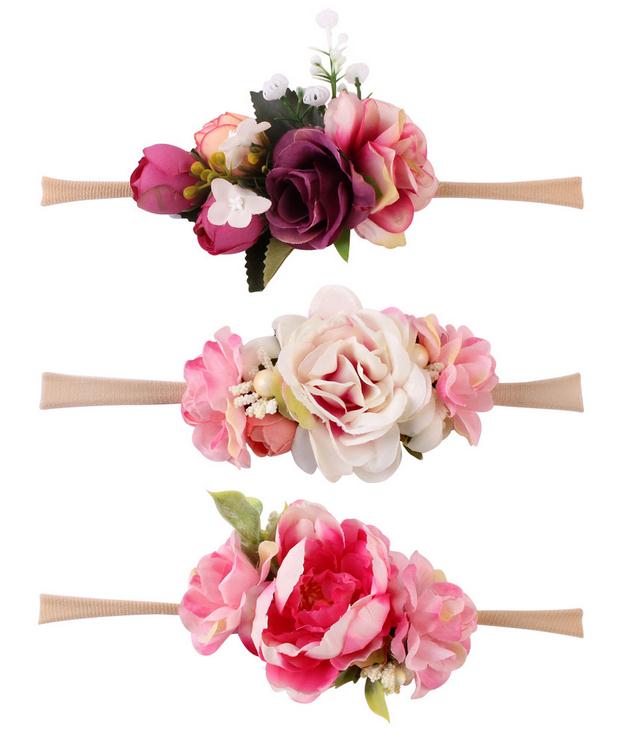 Accessori Dei Capelli Della Neonata 3pz Bambini Del bambino Del Fiore di Cerimonia Nuziale Ghirlanda di Capelli Della fascia Floreale corona Fotografia: 17835A