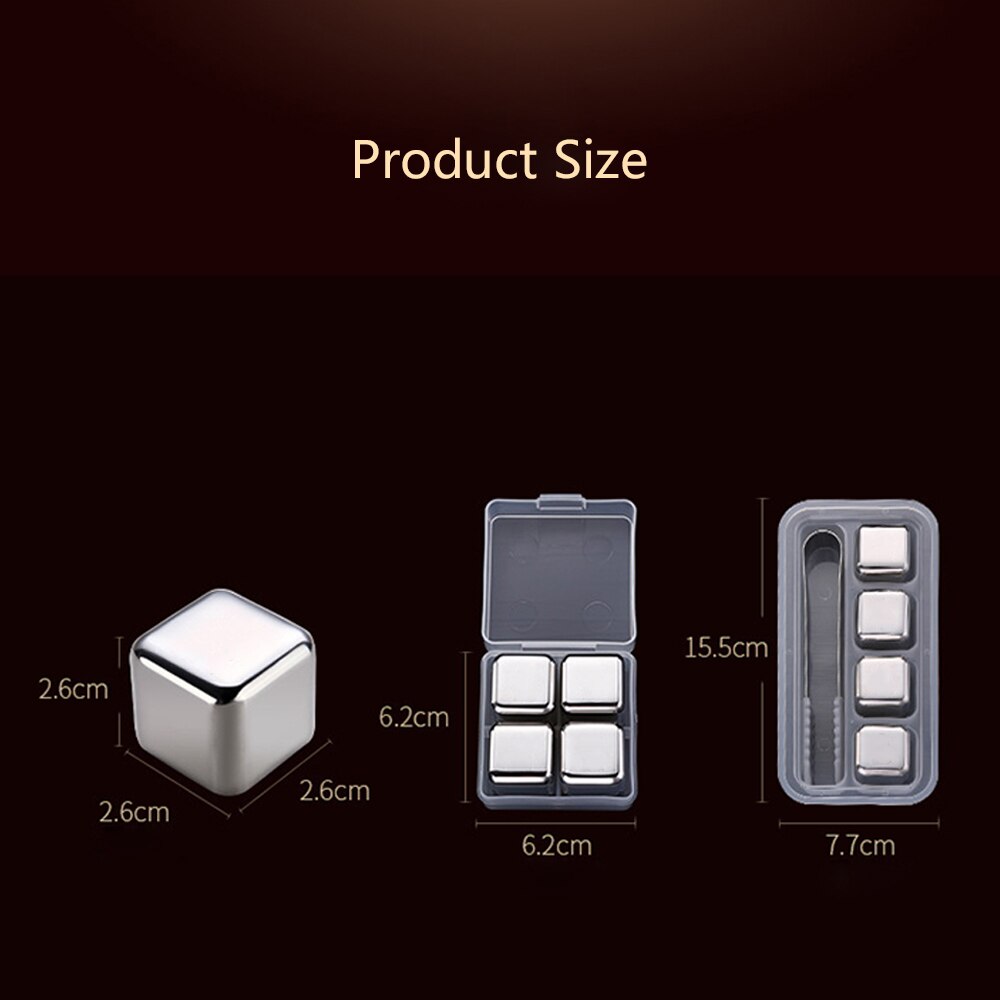 1pc herbruikbare ijsblokjes van roestvrij staal, ijsblokjes van metaal, bevroren toren, ijsgranulator, wijn, bierkoeler, water, whiskysteen