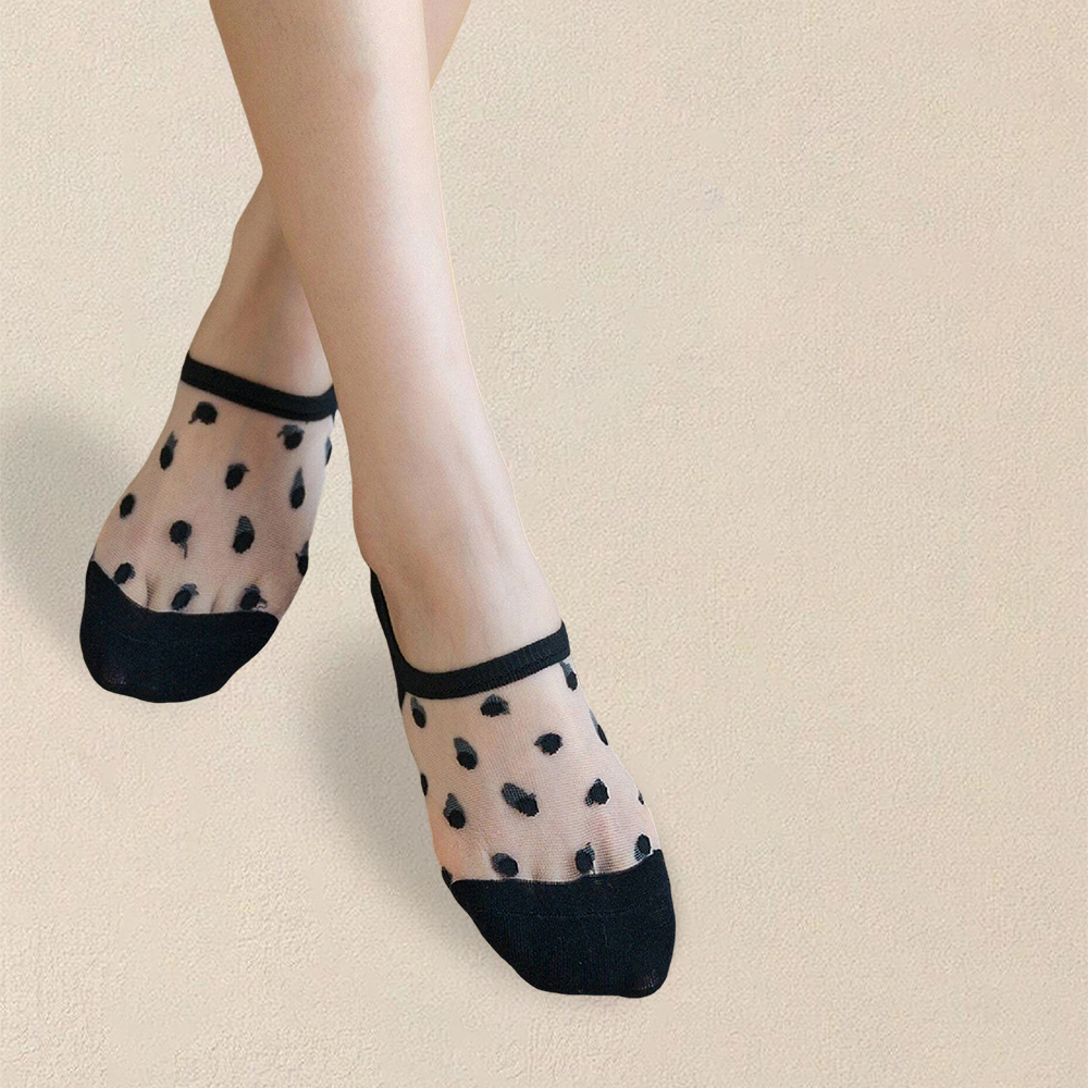 5-paar damessokken met stippenmotief, modieuze, veelzijdige trendy creatieve sokken, comfortabele ademende casual korte sokken