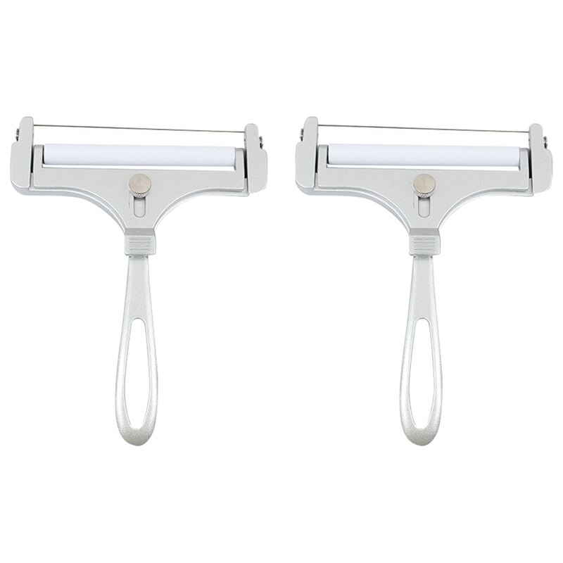 Stainless Steel Cheese Slicer, Adjustable Thickness Wire Cheese Cutter for Soft, Semi-Hard, Hard Cheeses: Default Title