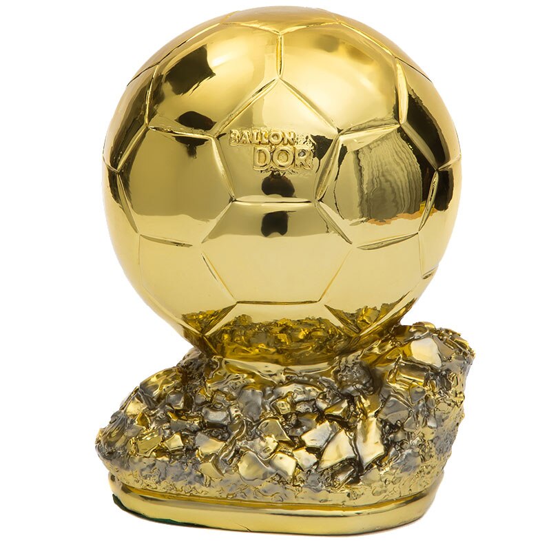 Electroplated Golden Ball Trophy Football Match Resin Player Custom Surrounding Bar Decoration Souvenir Home Decor: 25CM