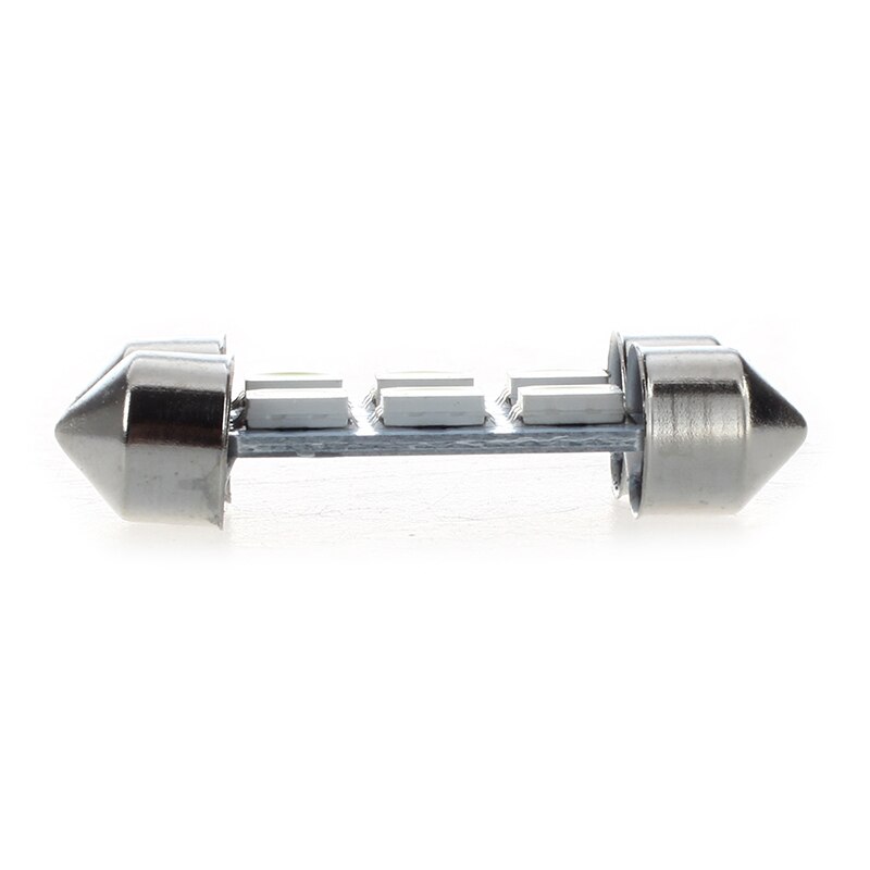 2x c5w 3 ledet smd 5050 36mm xenon hvit pære tallerken skyttel festonger e taklampe billys