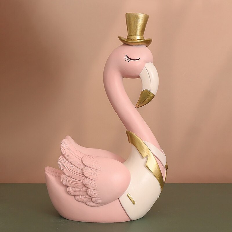 Symbole de Couple de flamands roses de cygne nordique, décoration créative pour la maison, salon, chambre à coucher, décoration de Table: 2