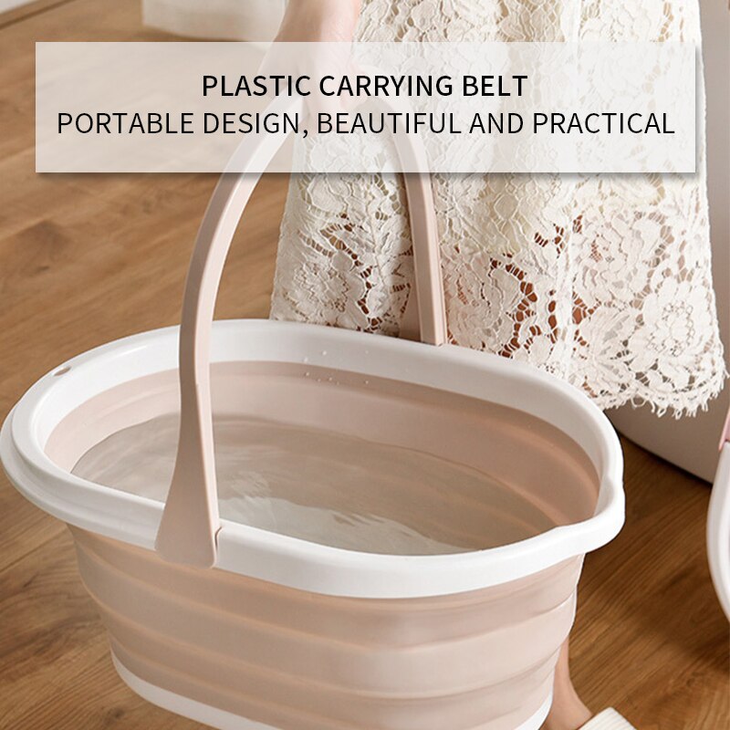 Folding Plastic Mop Bucket Camping Wash Bucket With Handle Floor Mop Cleaning Fishing Car Wash Bucket