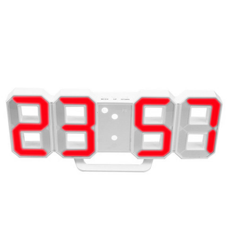 LED Electronic Clock Usb Plug-In Hanging Wall Stereo Clock Bedroom Desk Alarm Clocks Home Living Room Decoration: Red
