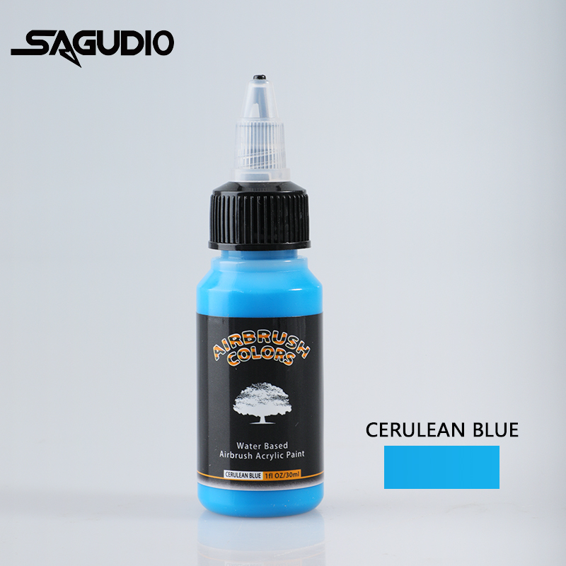 SAGUD Airbrush Paint Ready to Spray Water-Based 24 Matte Colors 30ml Premium Acrylic Paint for Beginners Hobbyist and Artists