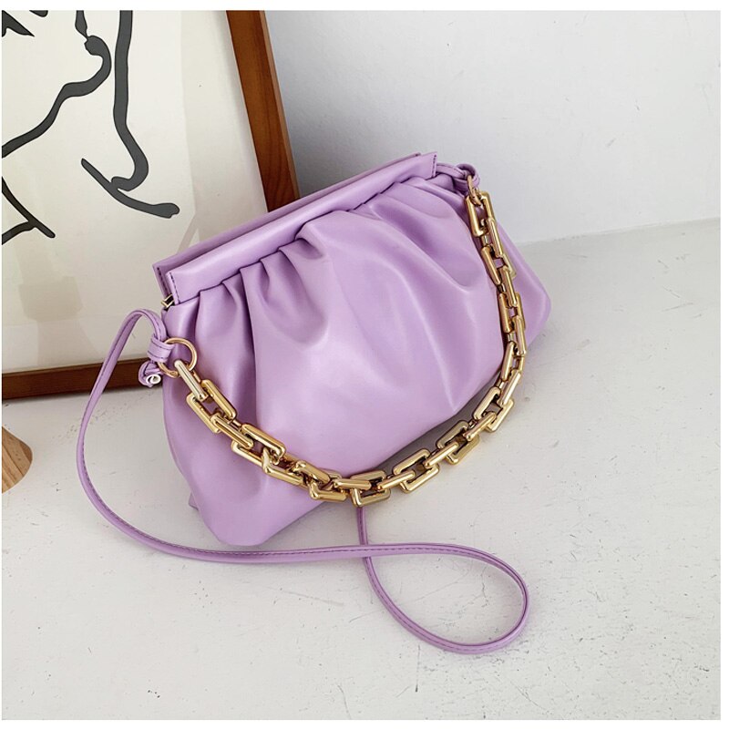 Sac à main de luxe femmes sacs sac à bandoulière en cuir chaîne femme fourre-tout concepteur sac à bandoulière femmes Vagrant pochette: Purple Shoulder Bag