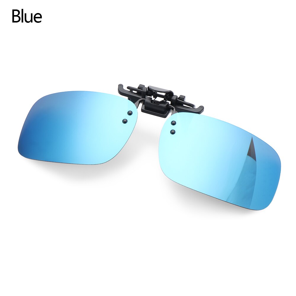 1Pc Clip-On Zonnebril Outdoor Draagbare UV400 Bescherming Gepolariseerde Brillen Anti-Glare Rijden Bril Op Flip zonnebril: Blue
