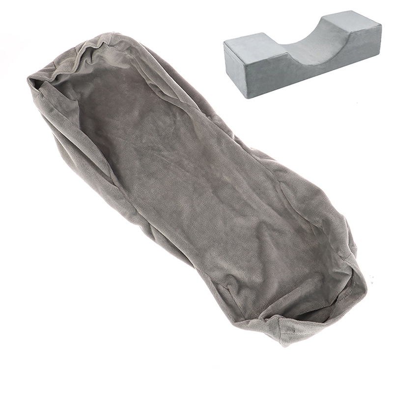 Almohada de espuma viscoelástica para el cuello, cojín suave para Injerto de pestañas, extensión de pestañas con bolsillo, salón de maquillaje: Gris