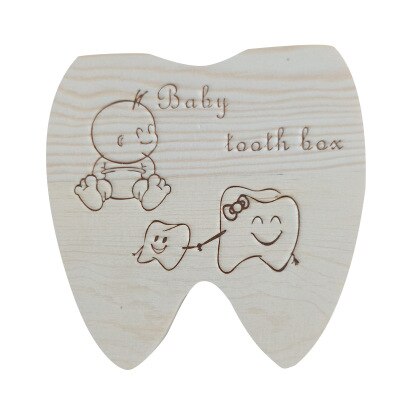 Englisch Baby Holz Zahn Kasten Nabelschnur Organizer Milch Zähne Lagerung Sammeln Zähne Baby Souvenirs Andenken