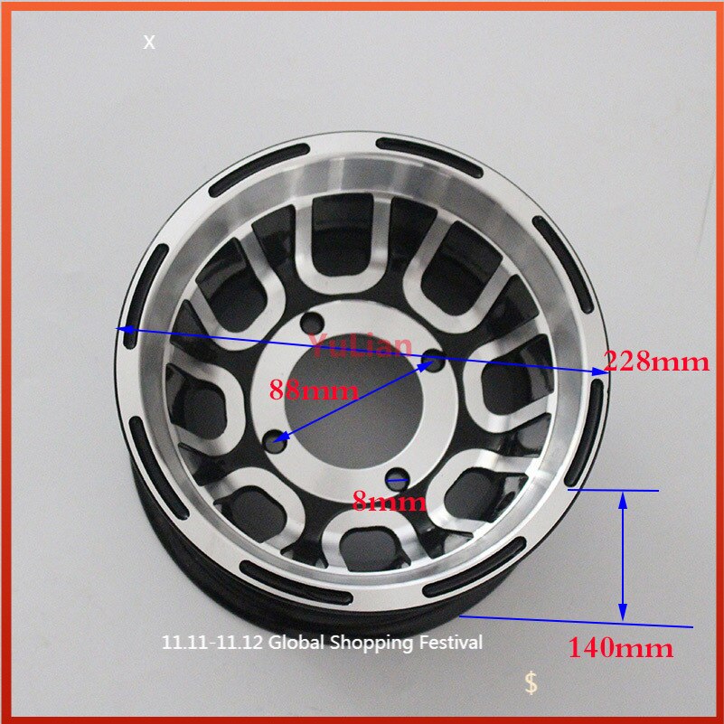 ATV Aluminum rims use19X7.00-8 tyre 20x7-8 21x7-8 vacuum tires fits Go-kart four wheel motorcycle8 inch Bearing wheel hub