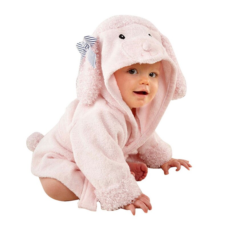 Loozykit Cute Boy Girl Animal Ears Bathrobe Hooded Bath Robes Towel Infant Baby Long Sleeve Hoodies Belt Bathing Robes Sleepwear: Style 3