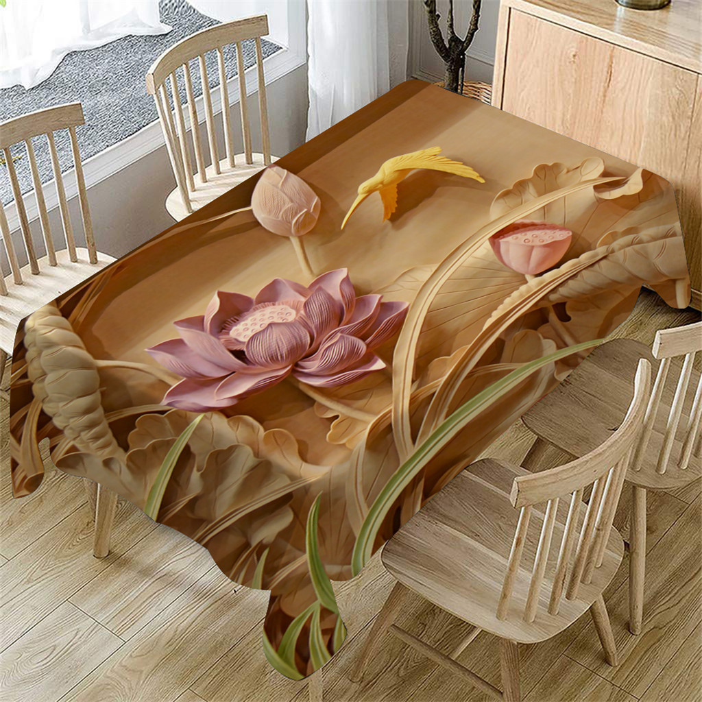Duge 3d blomster duge vaskbar rektangulær te borddækning spisestue hjem indretning køkken spisebord klud  #lr3: C