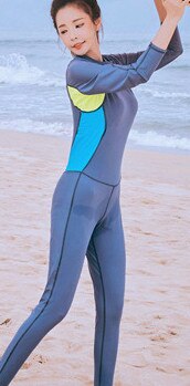 Plus size udslætsbeskyttelse til kvinder våddragt split badedragt badetøj badedragt korea par lange ærmer stor surfing mænd solid: Kvinder stil / Xl