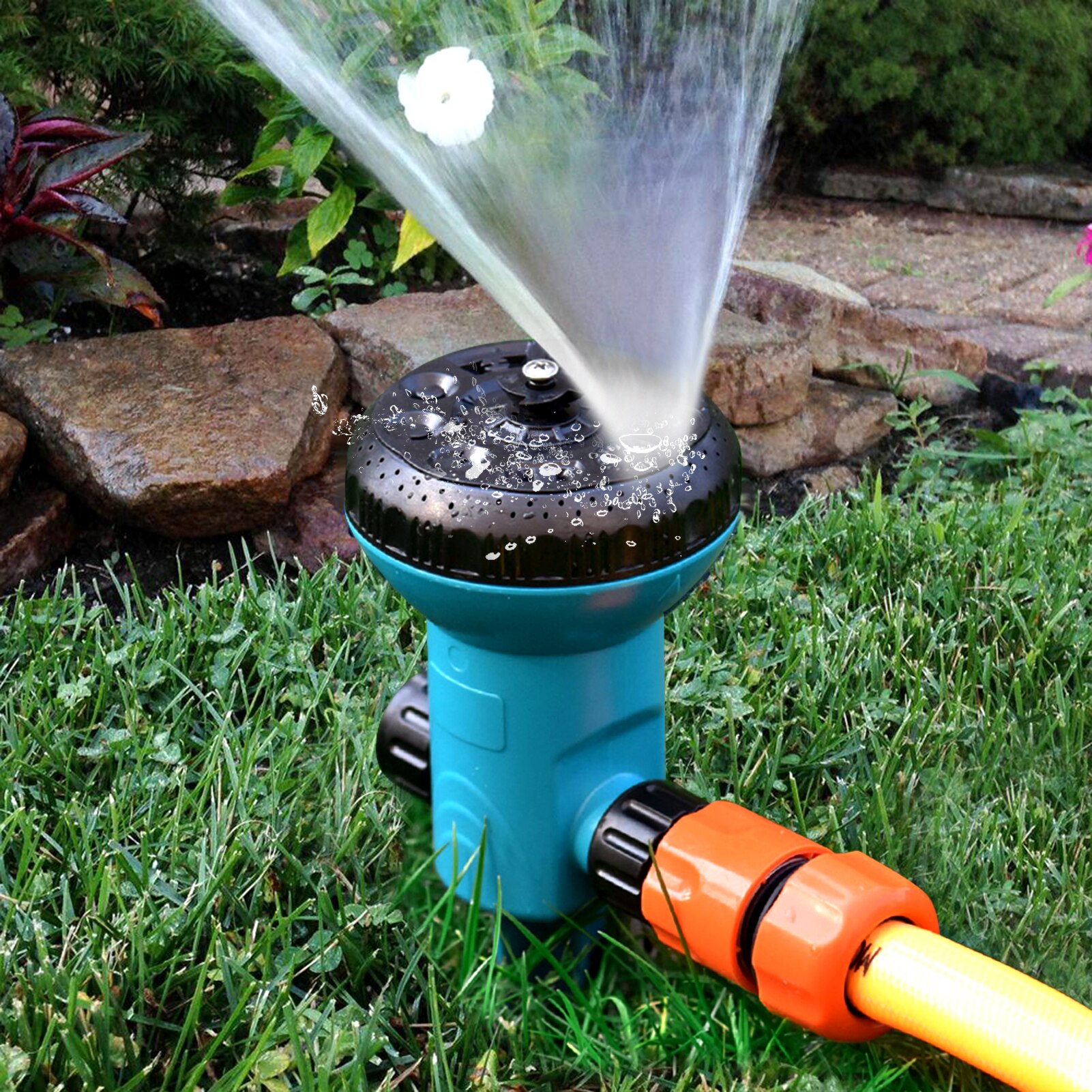 Ground Garden Sprinkler System with 9 Spray Patterns High Pressure Water Sprayer Irrigation for Patio Yard Park