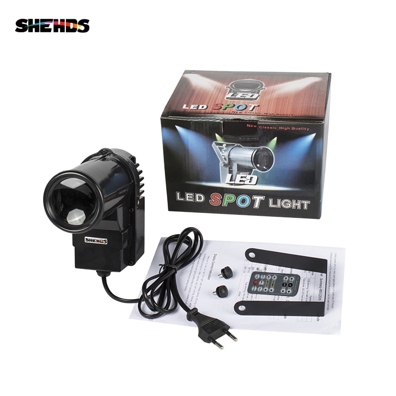 Hurtig gratis skib trådløs fjernbetjening mini led spotlight 10w 4 i 1 led pinspot beam lys til spejlkugle til disco dj fest