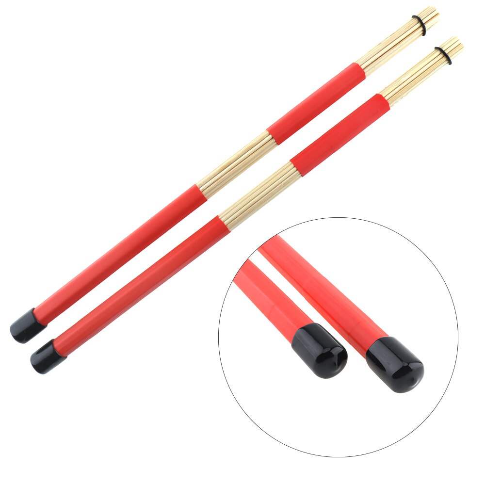 2pcs 40cm Wooden Rods Rute Jazz Drum Sticks Drumsticks Percussion Instruments Accessories for Drum Set