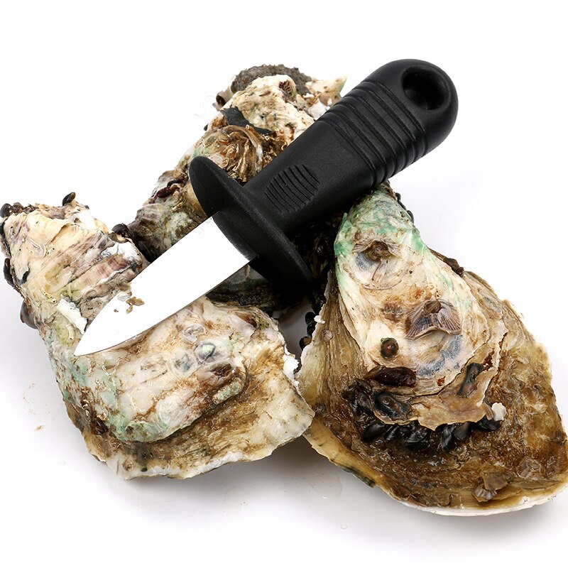 Stainless Steel Shovel Seafood Shell Tool Open Oyster Knife Plastic Handle Shovel Kitchen Gadgets Oyster Knife Seafood